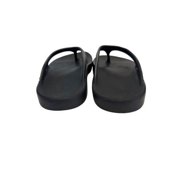 Oofos Ooriginal Thong Sandals Mens Size 8 Black With Gray Logo Recovery Footwear - Picture 3 of 12
